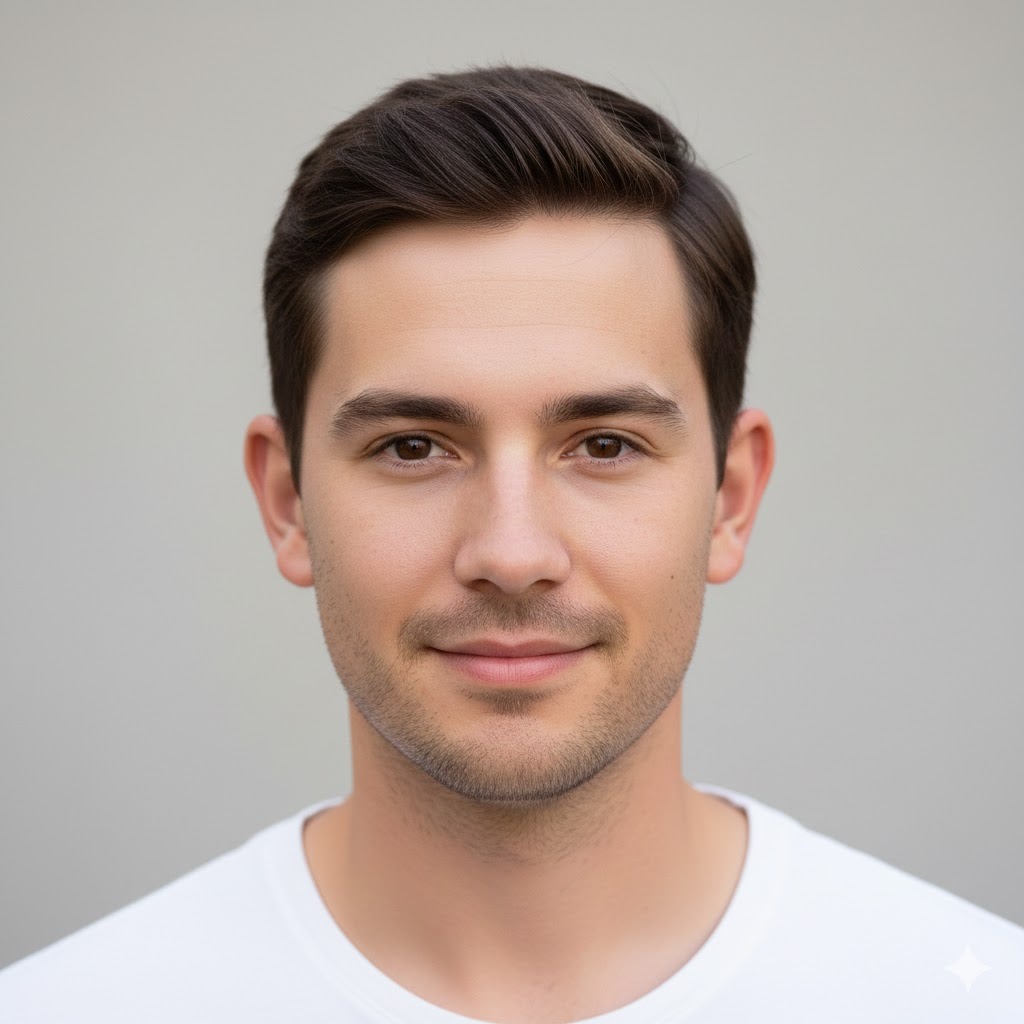 Fade Haircut Portrait — Trendy Hairstyle