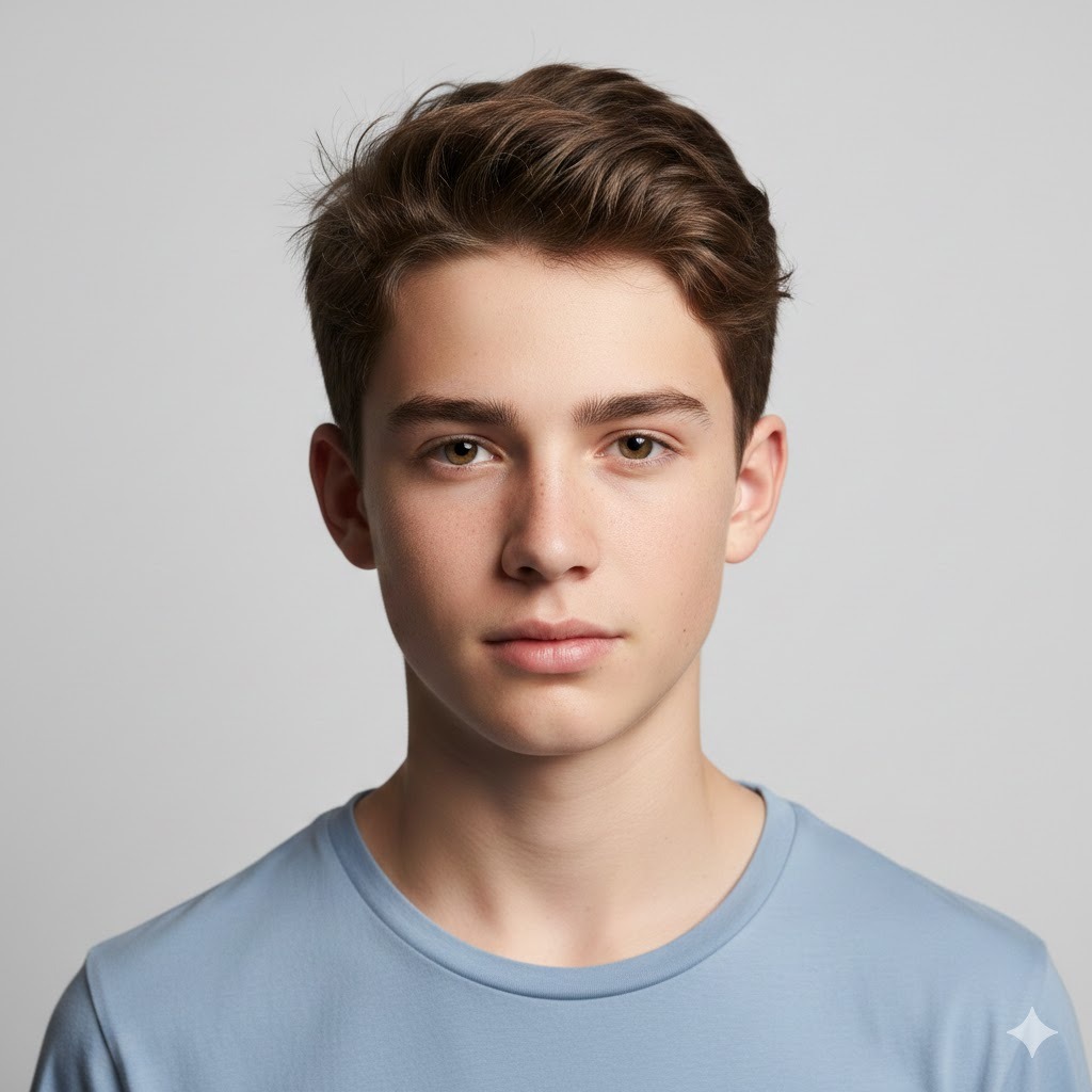 Minimalist Teen Portrait — Clean Background