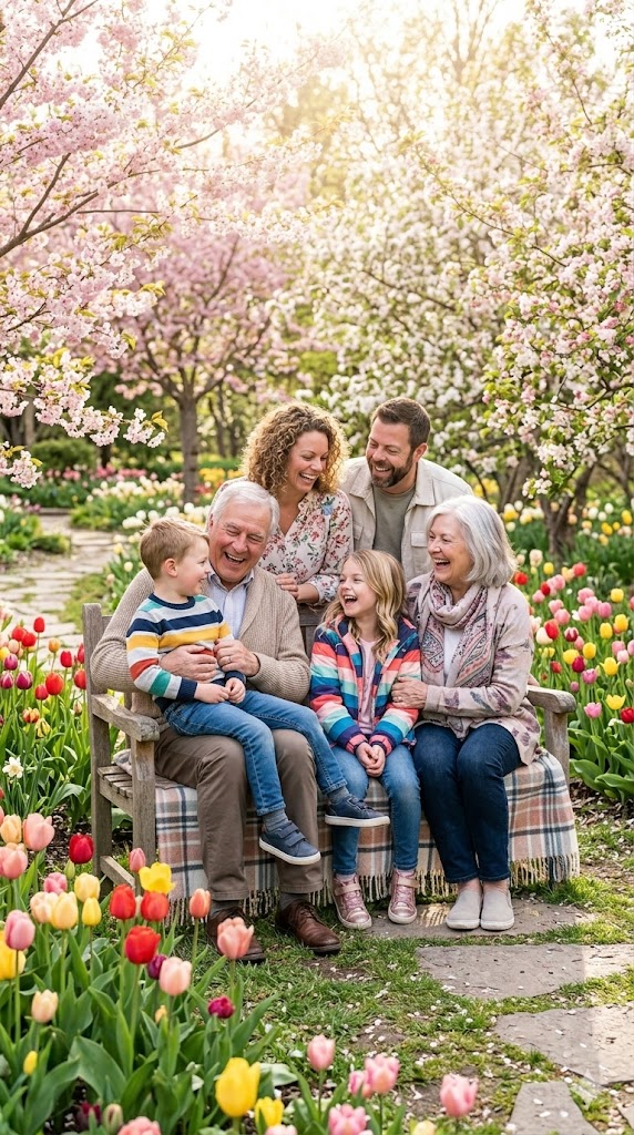 Spring Garden Family Portrait