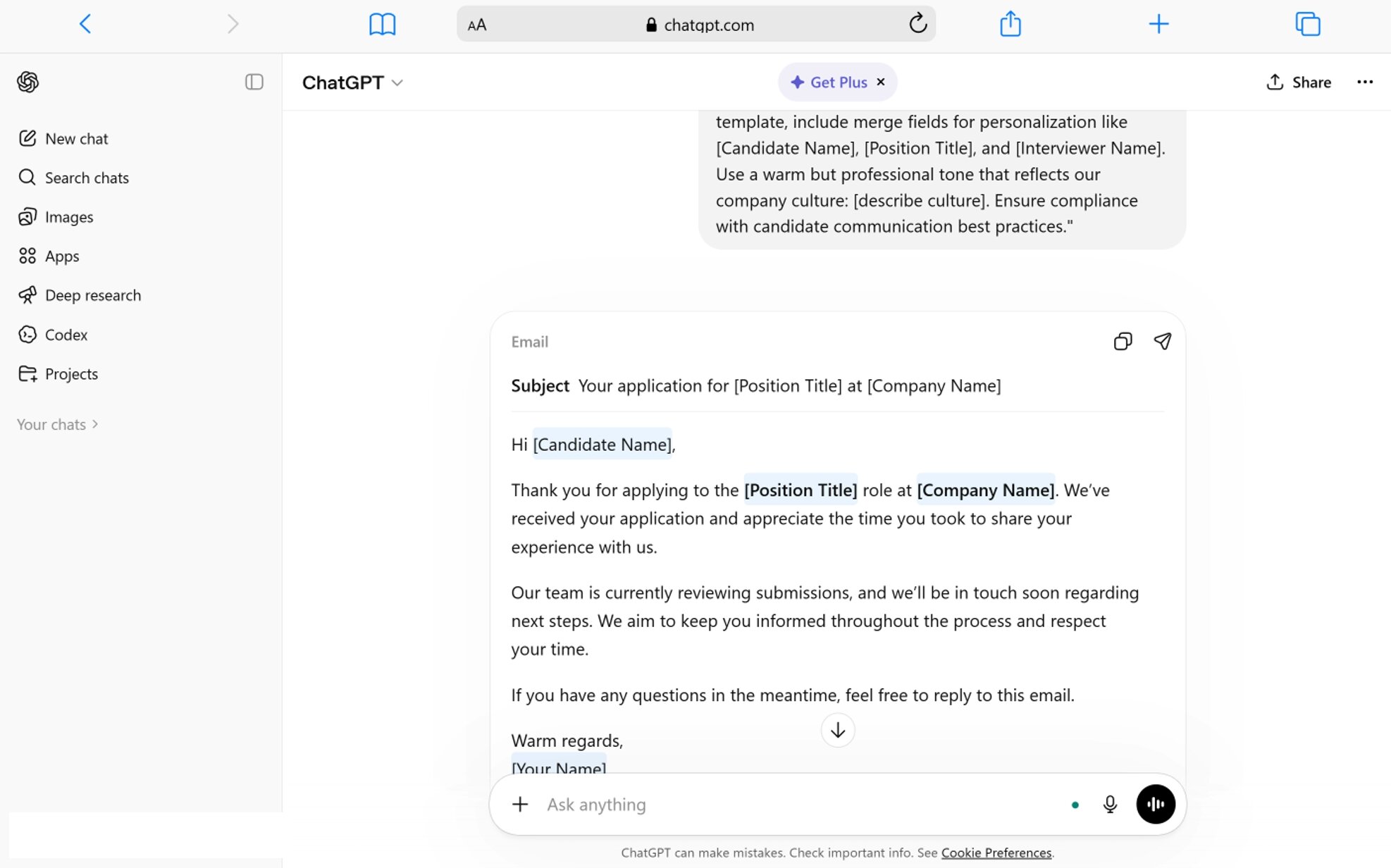 Candidate Screening Email Templates